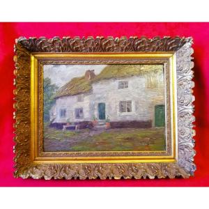 Huile sur panneau encadrée 