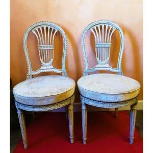 Two Louis XVI Period Hot Air Balloon Chairs 