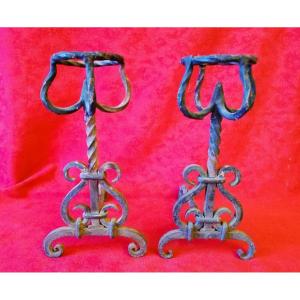 Paire de chenets de Maîtrise 