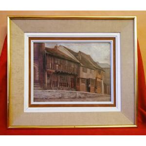 Huile sur panneau encadrée 