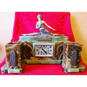 Garniture en ONYX trois pièces Art Déco