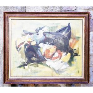 Oil On Canvas Bordeaux Le Pecq