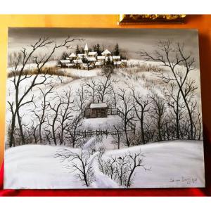 Paysage de neige d'Edouard DOUGY