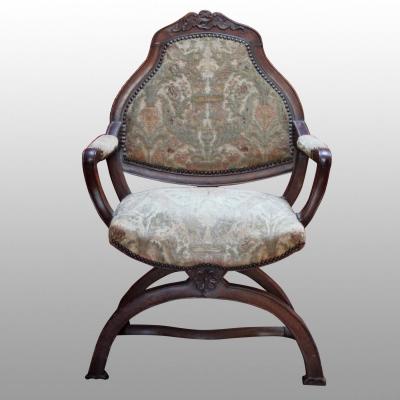 Curule Chair Carved And Molded Wood