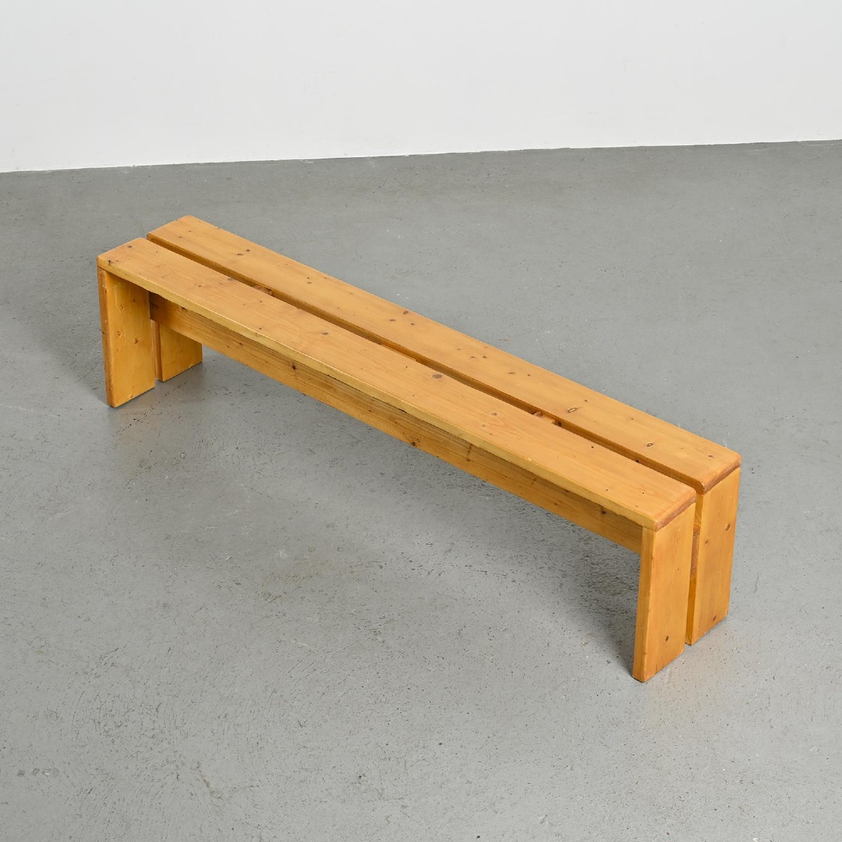 Large Solid Pine Bench From Les Arcs, France, Circa 1973 