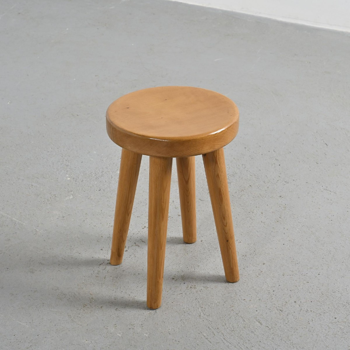 Tabouret En Pin René Martin, Design Années 1960
