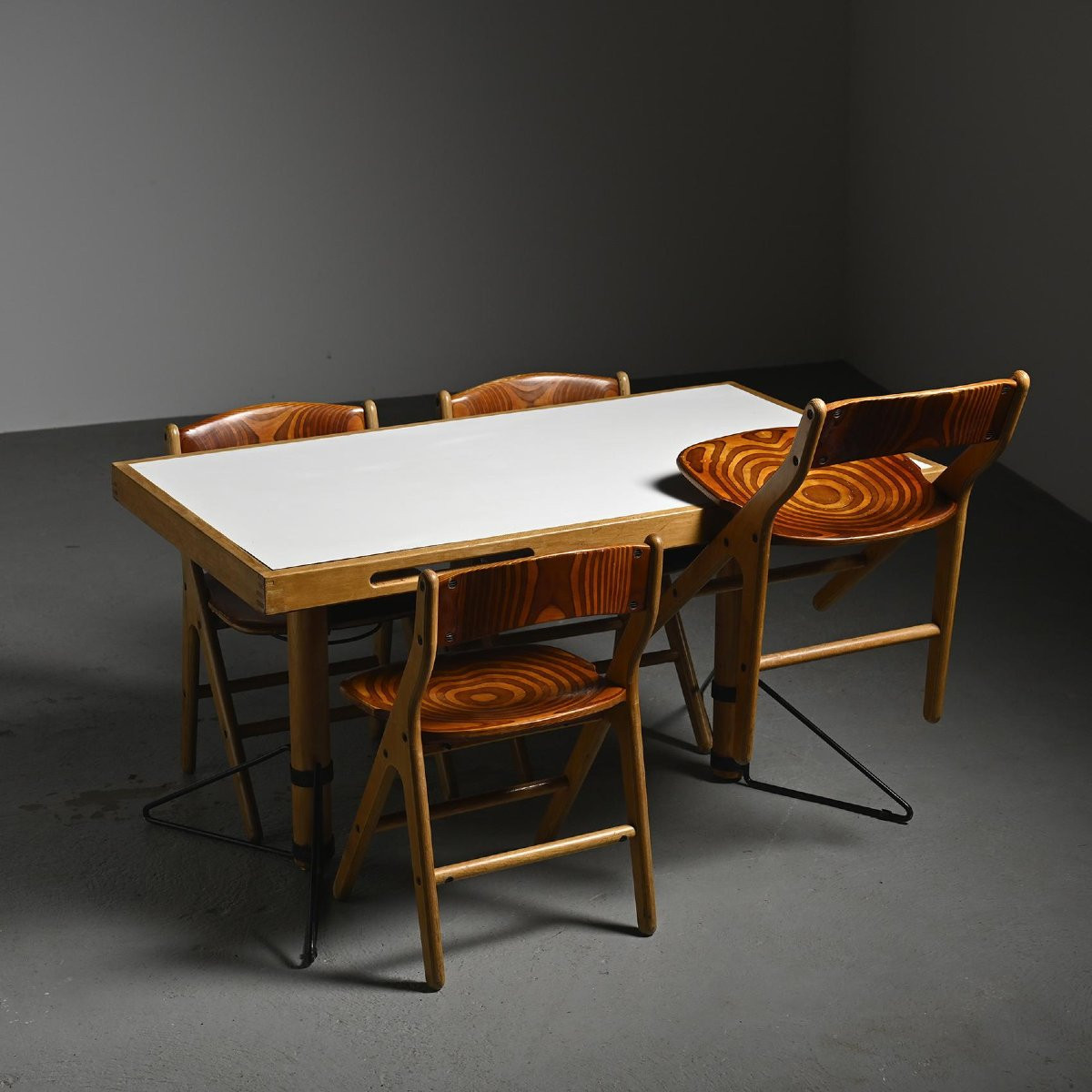  Dining Set By Marc Held For Bessière, Ibm Montpellier 1983 -photo-4