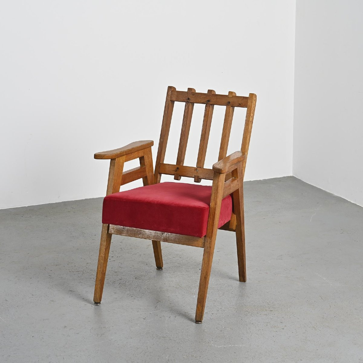 Rare Pair Of Wooden Armchairs, Henry Jacques Le Même, Megève, Circa 1949-photo-4