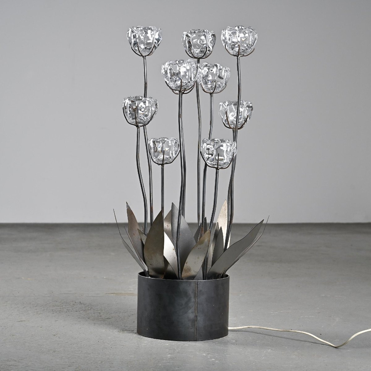 Lampe sculpturale florale par Royal Copenhagen, Danemark, circa 1960-photo-4