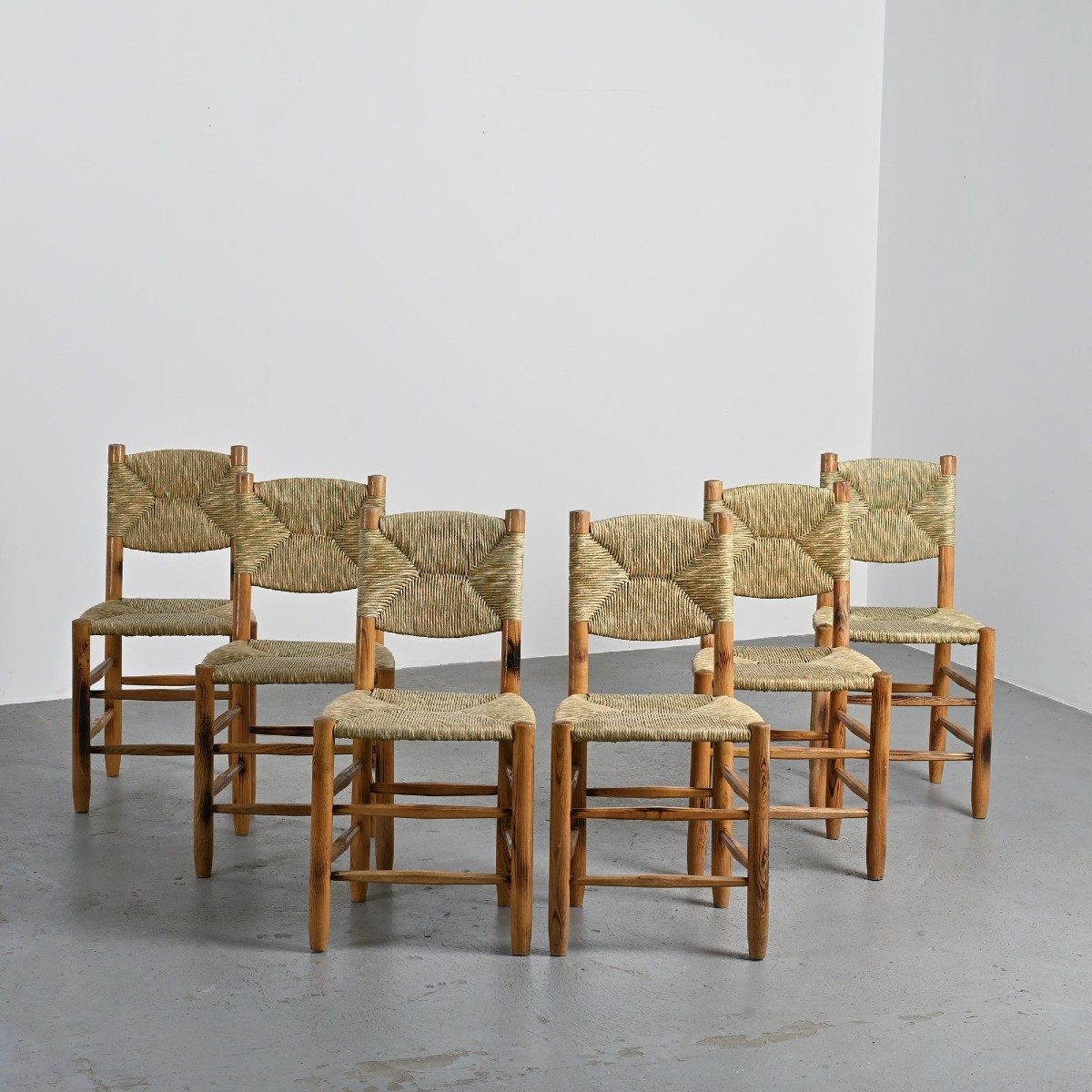 Set Of 6 Bauche Model Chairs By Charlotte Perriand, Circa 1960