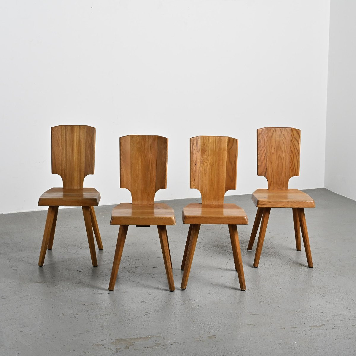 Set Of 4 S28 Model Chairs By Pierre Chapo, France Circa 1965 -photo-4