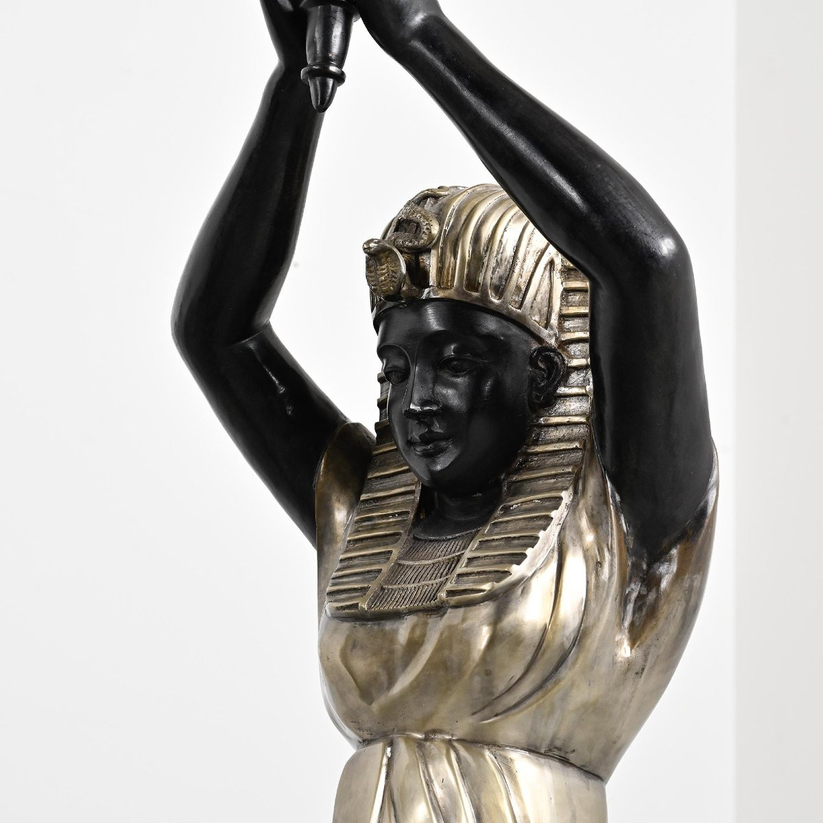 Pair Of Egyptian-style Bronze Torchères By Maison Jansen, Circa 1970 -photo-5