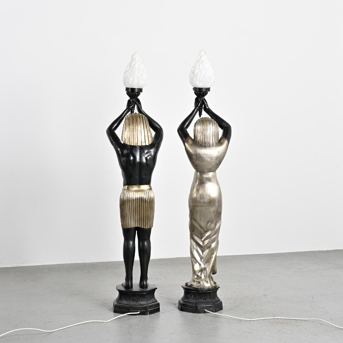 Pair Of Egyptian-style Bronze Torchères By Maison Jansen, Circa 1970 -photo-8