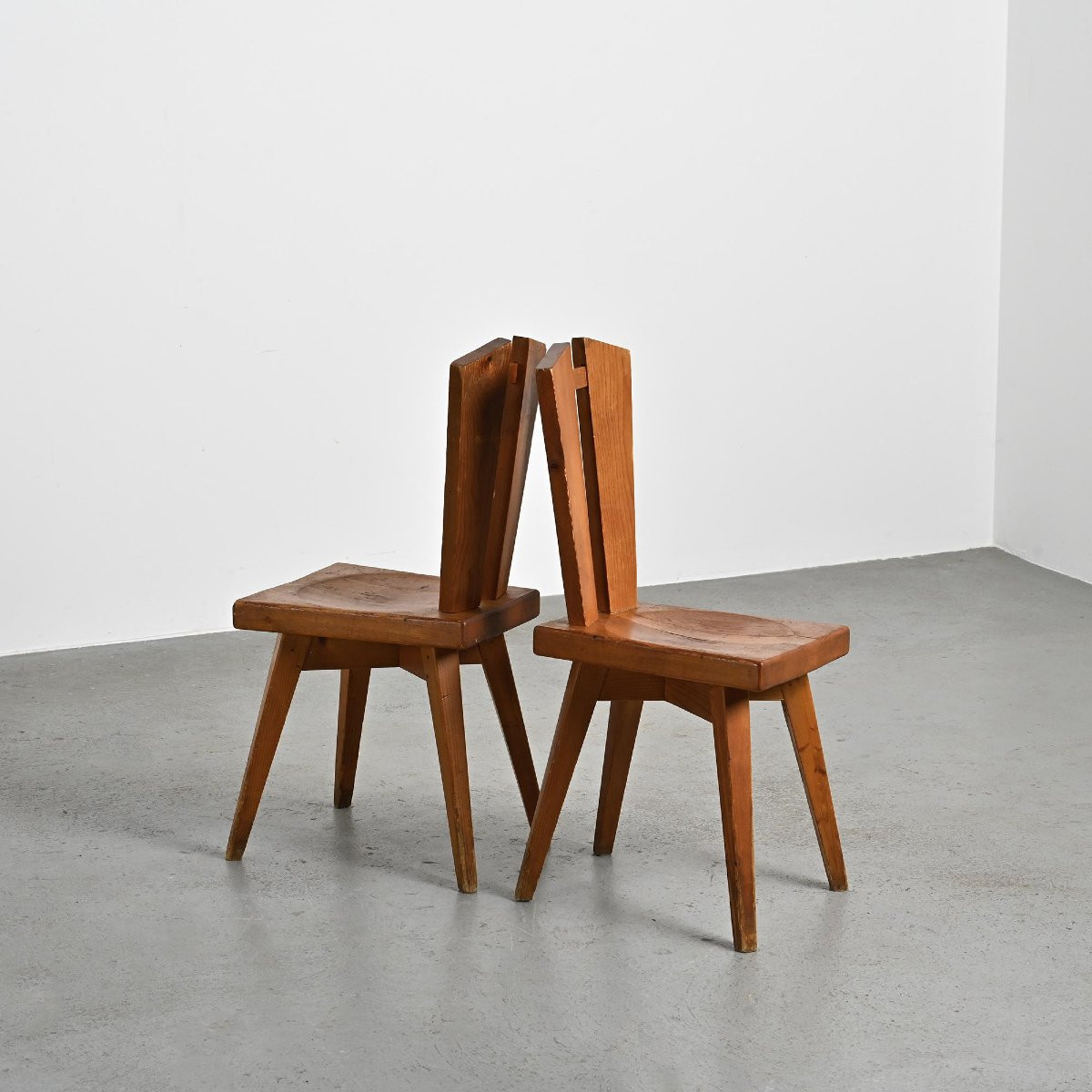 Paire de chaises par Christian Durupt, Méribel circa 1960-photo-2
