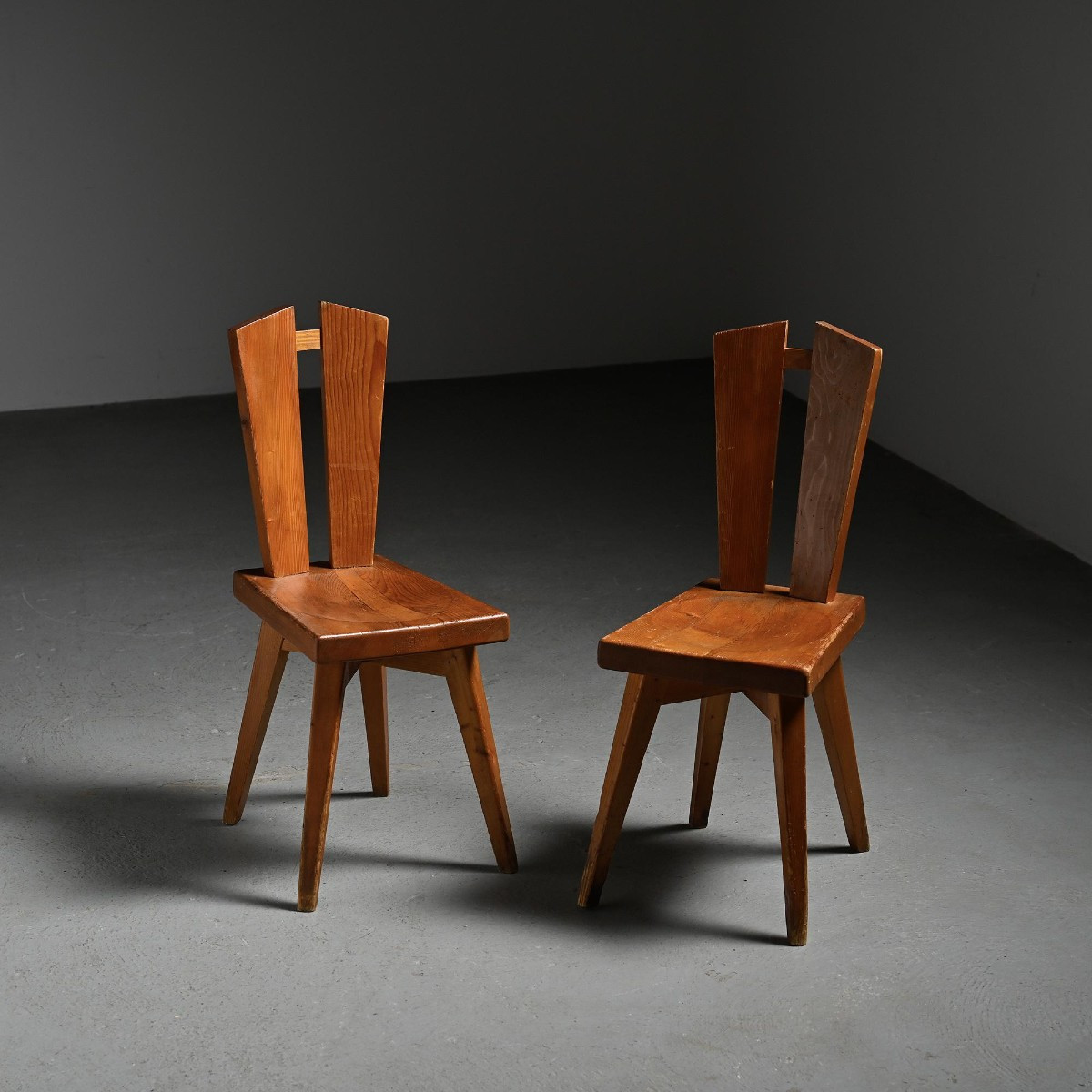 Paire de chaises par Christian Durupt, Méribel circa 1960