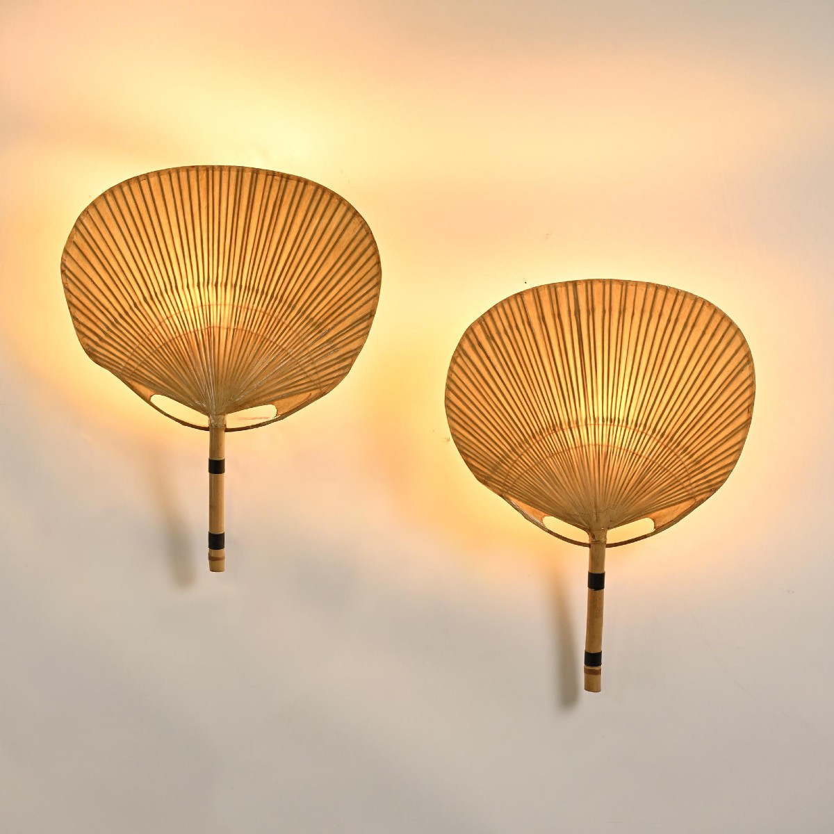 Uchiwa II Wall Lamps, Ingo Maurer, Design M, 1973