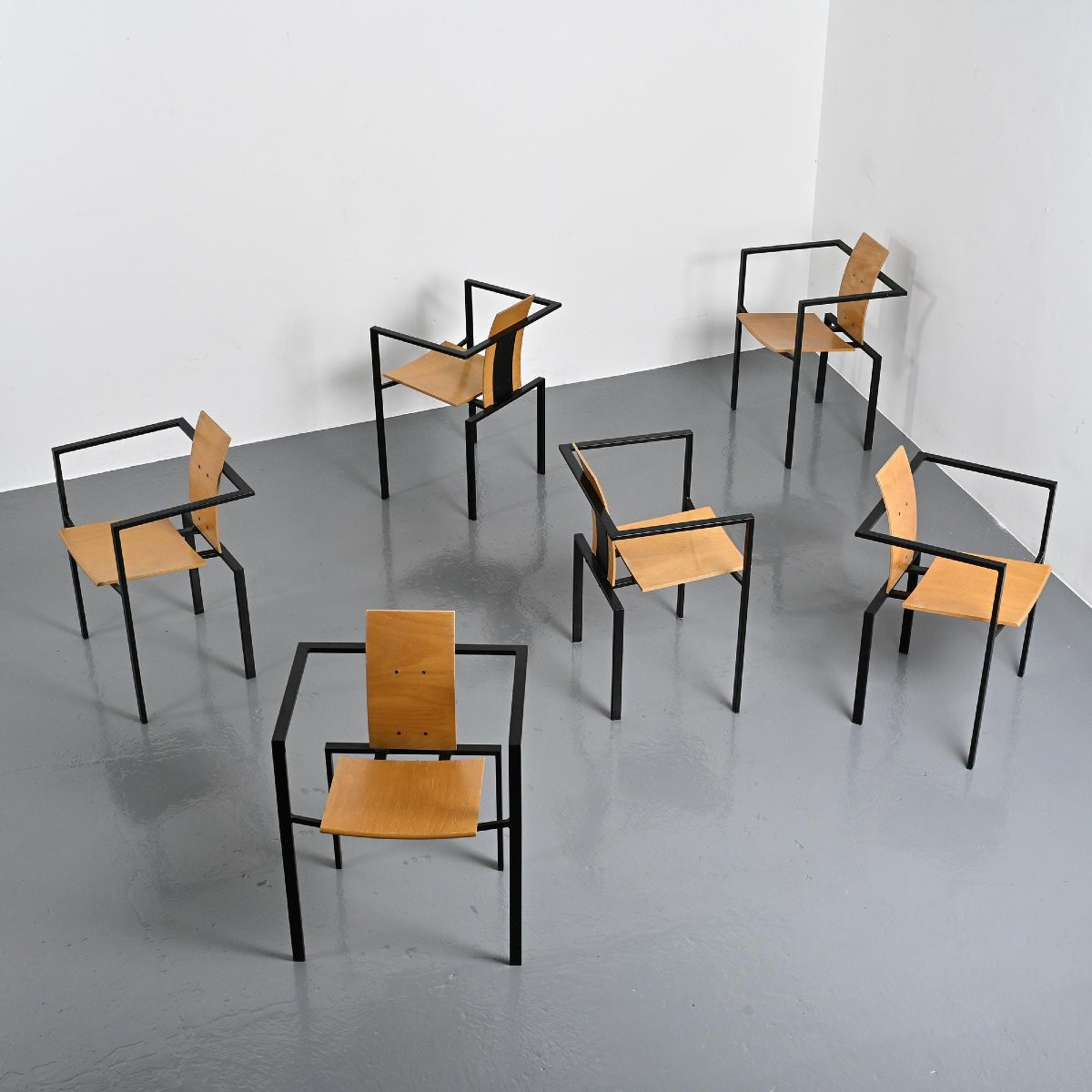 Suite Of Six Trix Chairs By Karl Friedrich Förster For Kff Design, Germany Circa 1988-photo-3