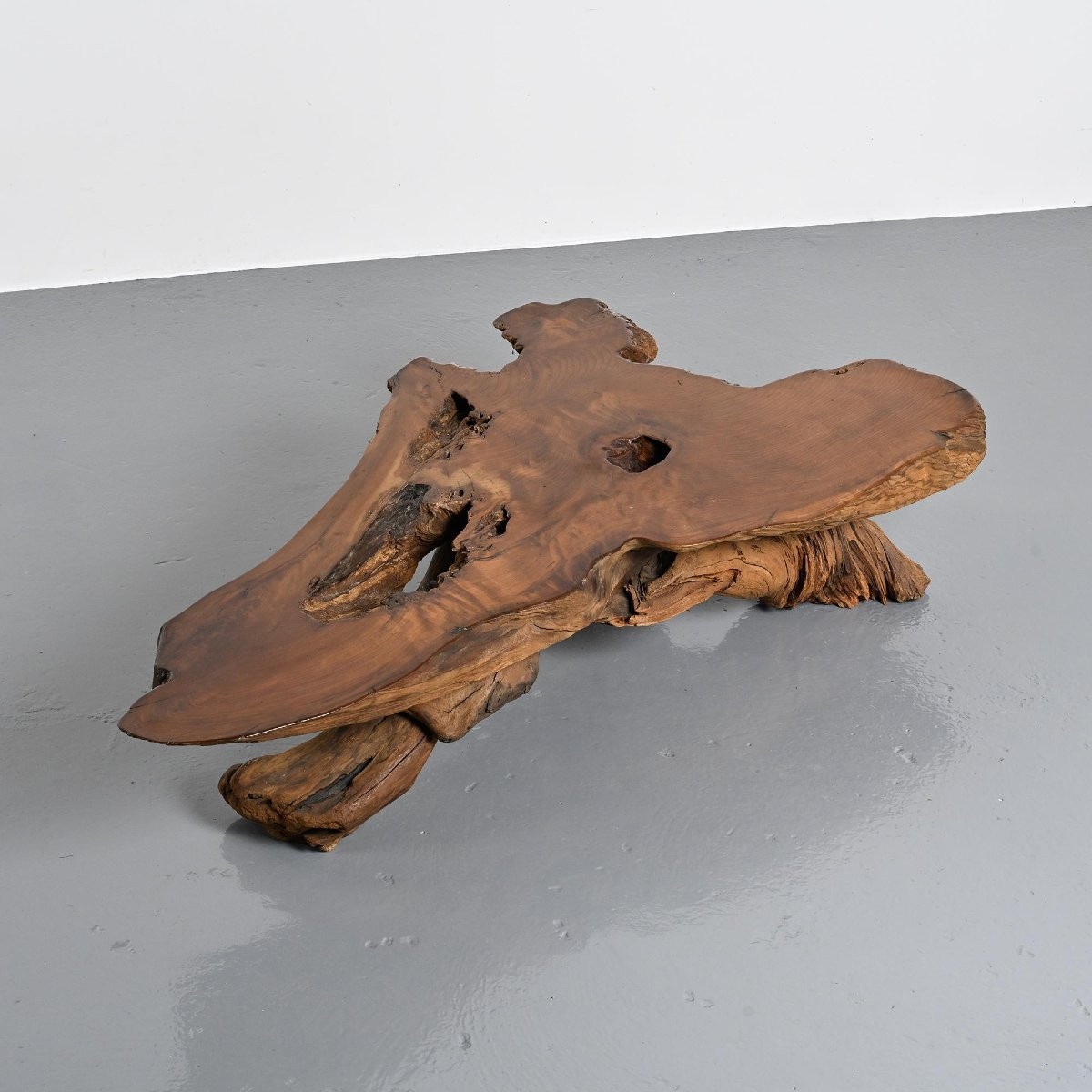 Rooted Redwood Coffee Table, North America Circa 1970-photo-2