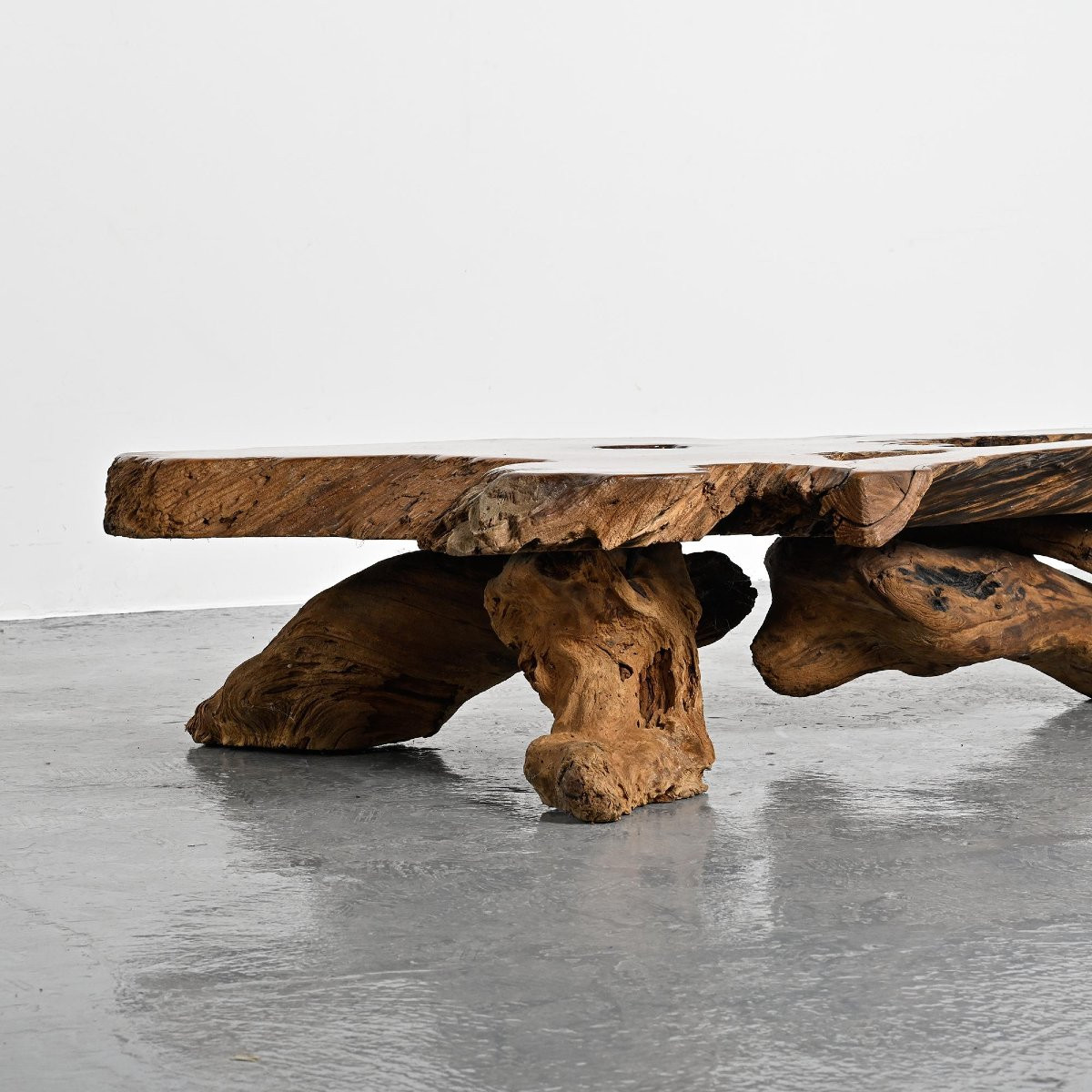 Rooted Redwood Coffee Table, North America Circa 1970-photo-3