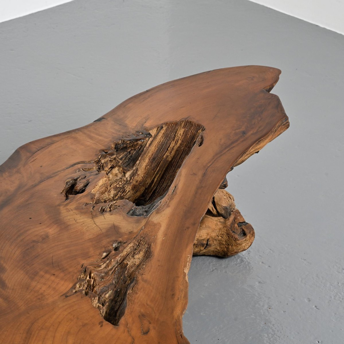Rooted Redwood Coffee Table, North America Circa 1970-photo-4
