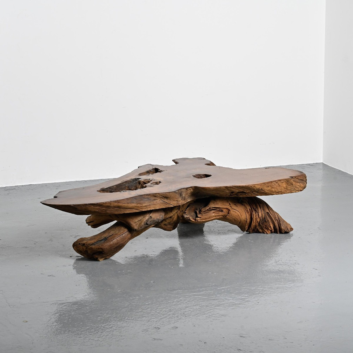 Rooted Redwood Coffee Table, North America Circa 1970