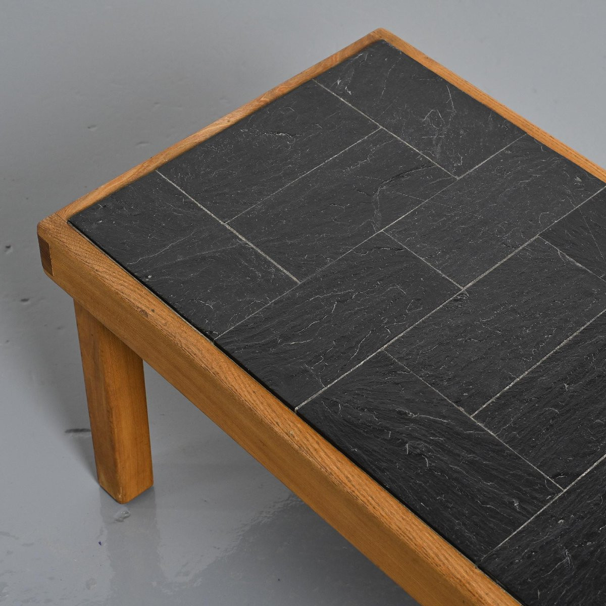  Slate And Elm Coffee Table, Maison Regain, 1980-photo-2