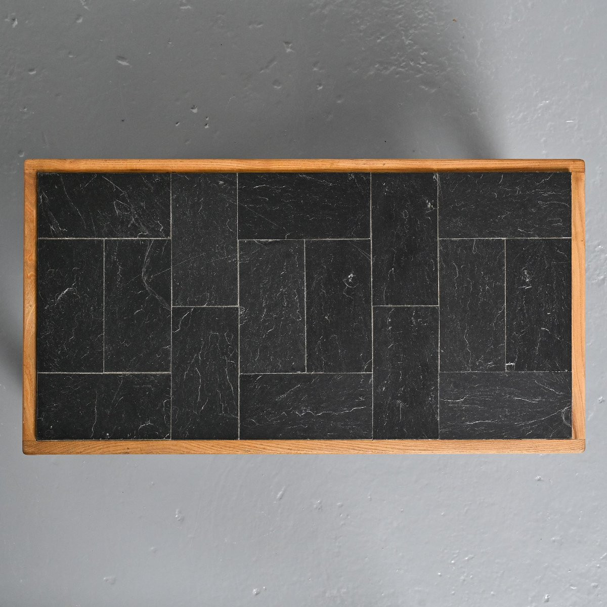  Slate And Elm Coffee Table, Maison Regain, 1980-photo-4