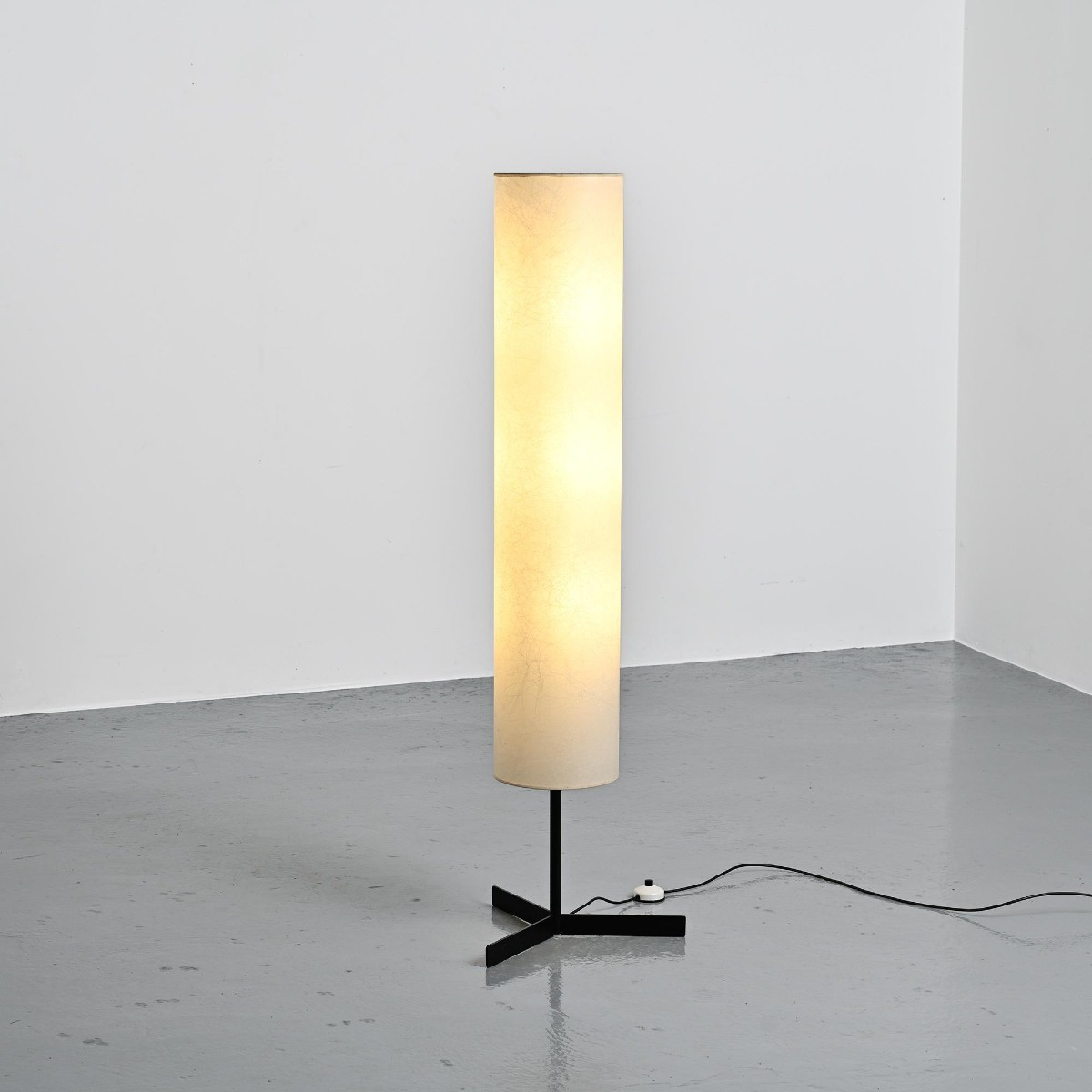 Rice Paper Floor Lamp Attributed To Temde, Circa 1970