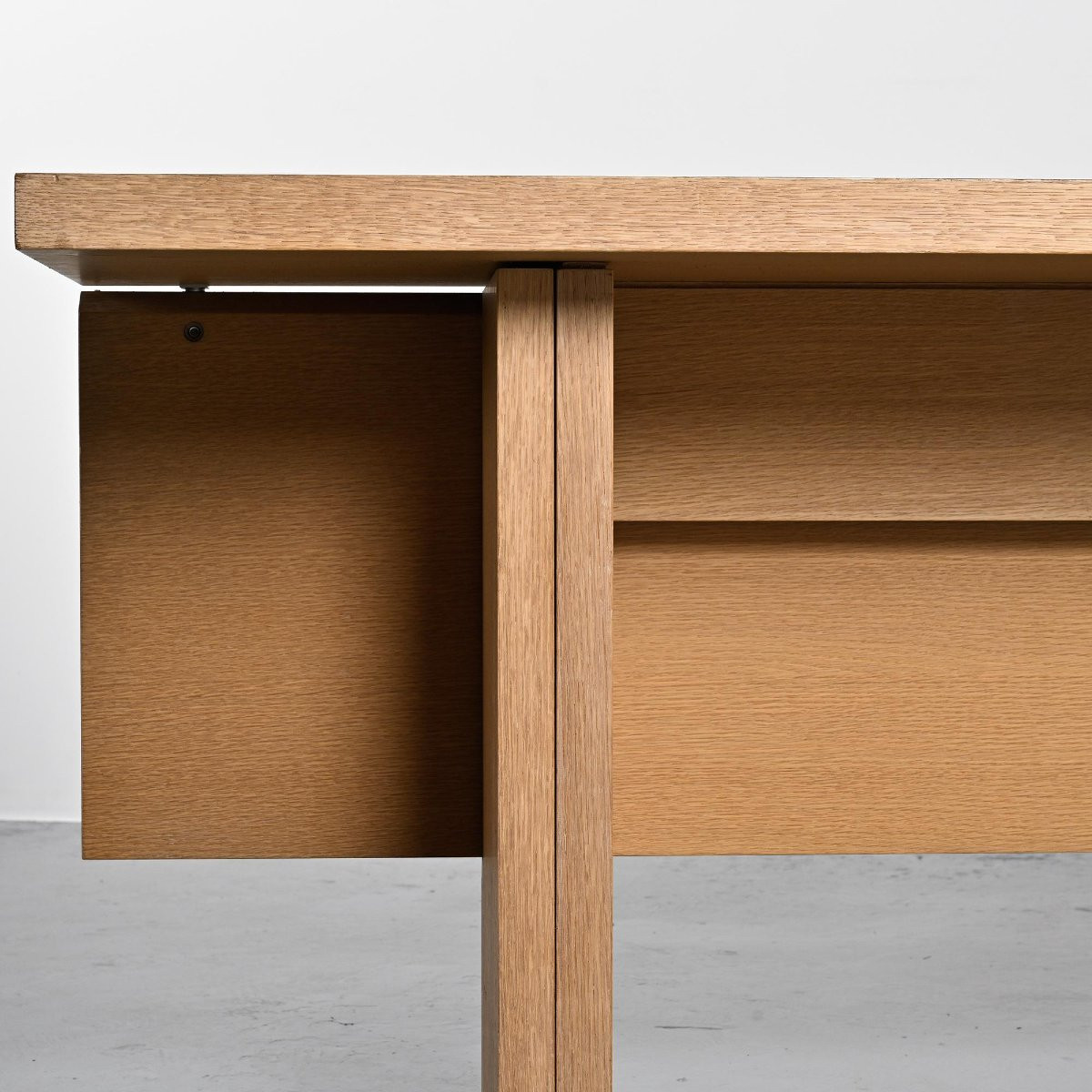 Console extensible formant table à manger en bois cérusé, XXe siècle-photo-4