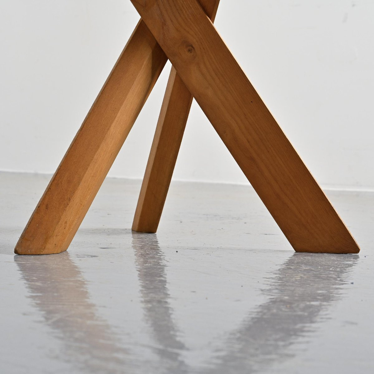 Original S31 Solid Elm Stool By Pierre Chapo, Circa 1980-photo-3