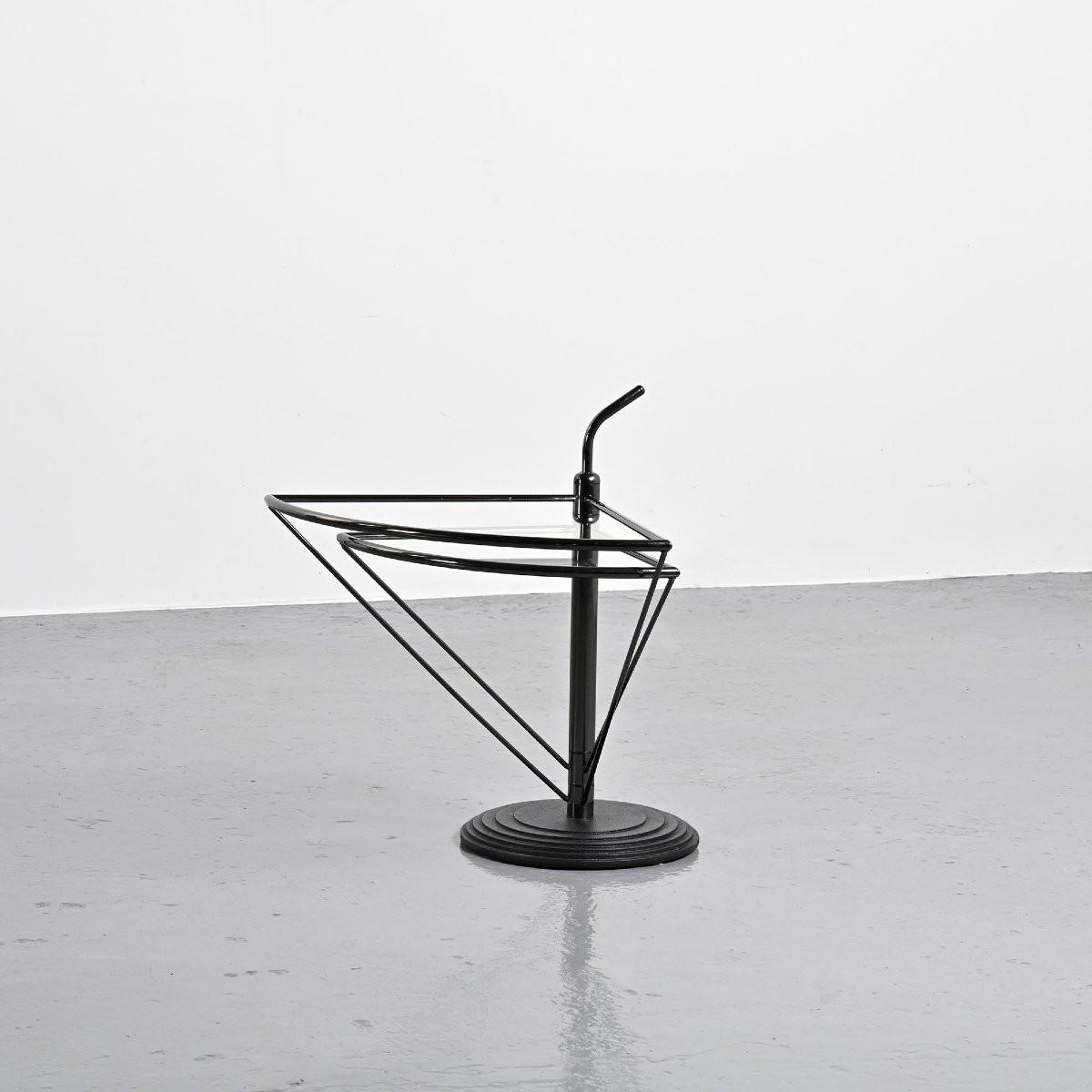 Table basse Dardo en verre et métal par OMA, Italie, circa 1980-photo-2