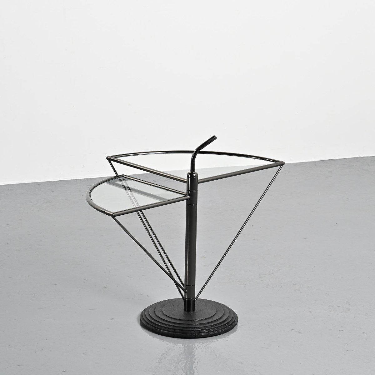 Table basse Dardo en verre et métal par OMA, Italie, circa 1980-photo-3