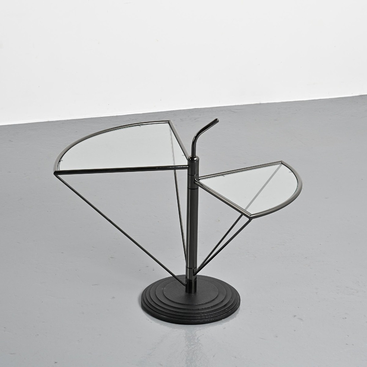 Table basse Dardo en verre et métal par OMA, Italie, circa 1980