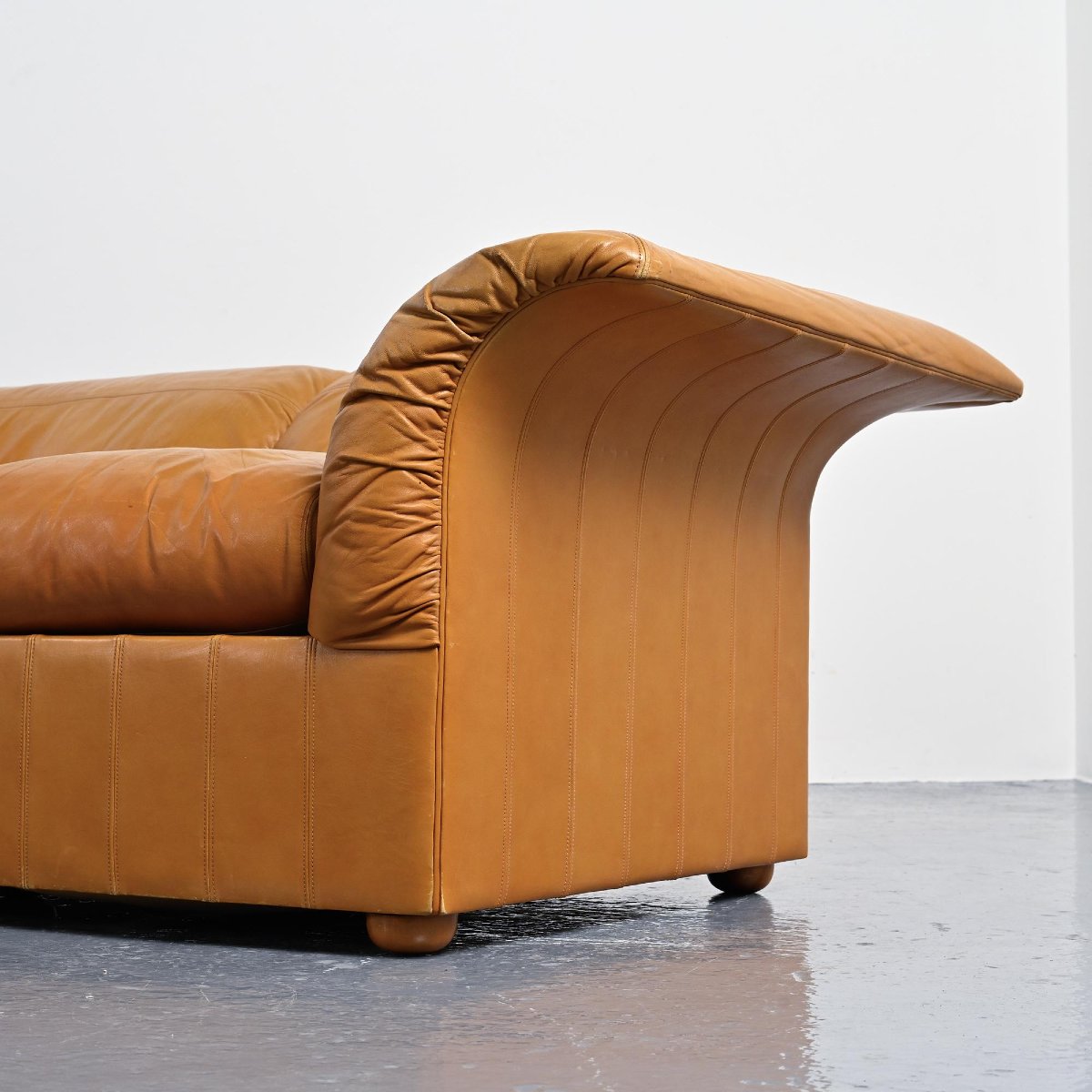 Pair Of Loto Leather Sofas By Luigi Massoni For Poltrona Frau, Italy, 1976-photo-3
