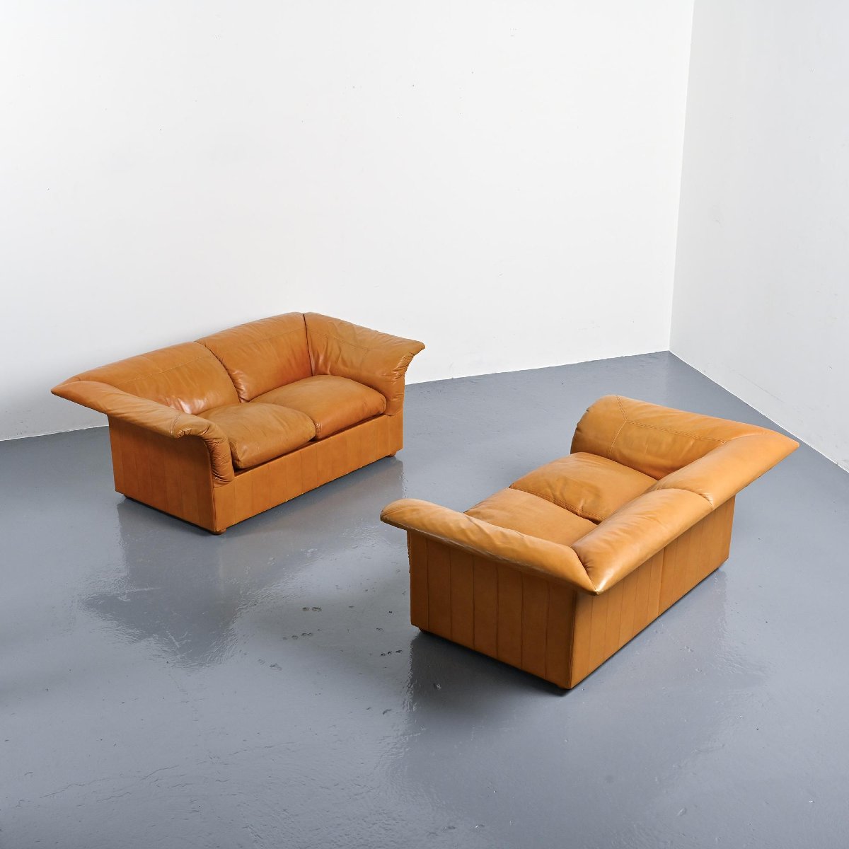 Pair Of Loto Leather Sofas By Luigi Massoni For Poltrona Frau, Italy, 1976