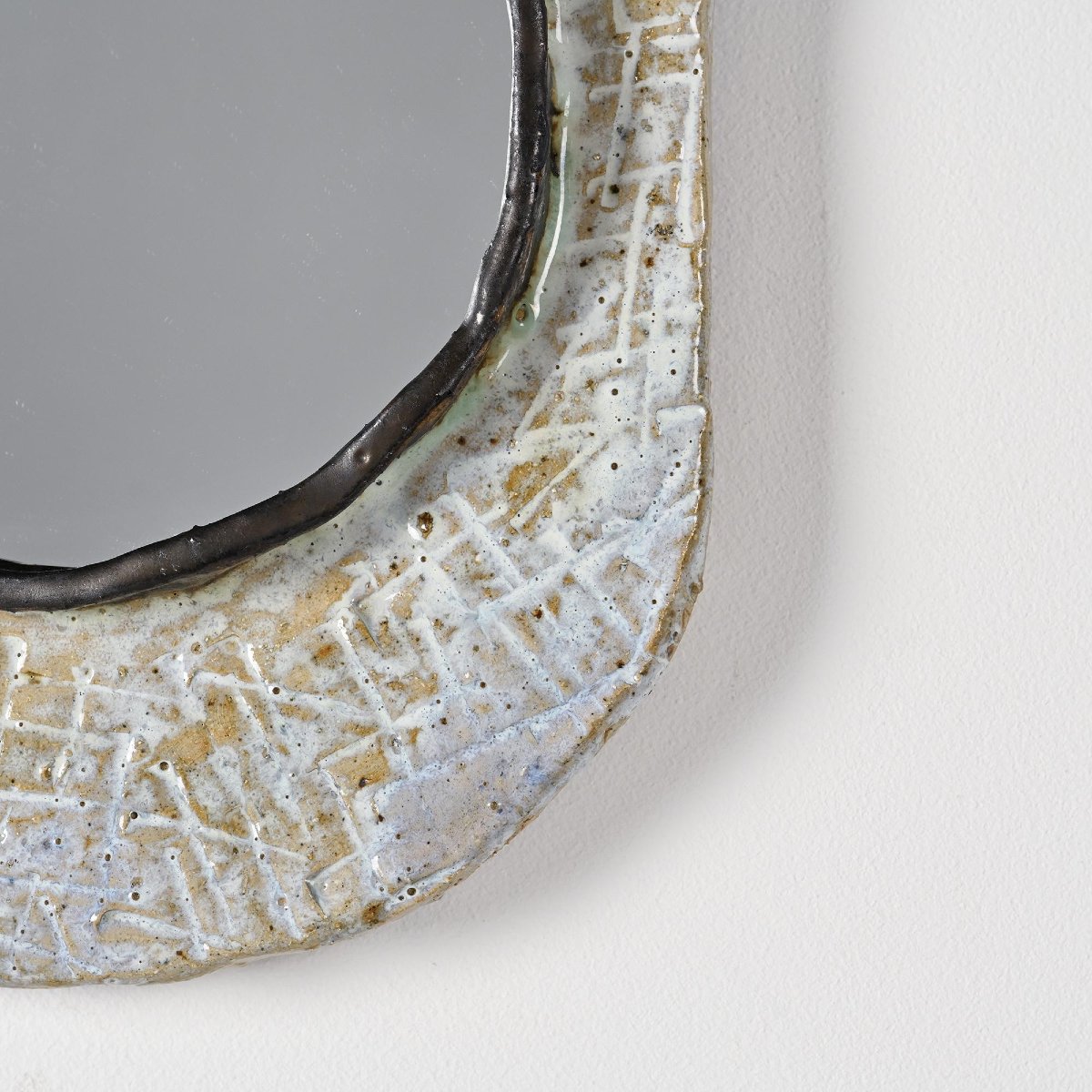 Ceramic Mirror By Jean-pierre Viot, France, Circa 1970-photo-3