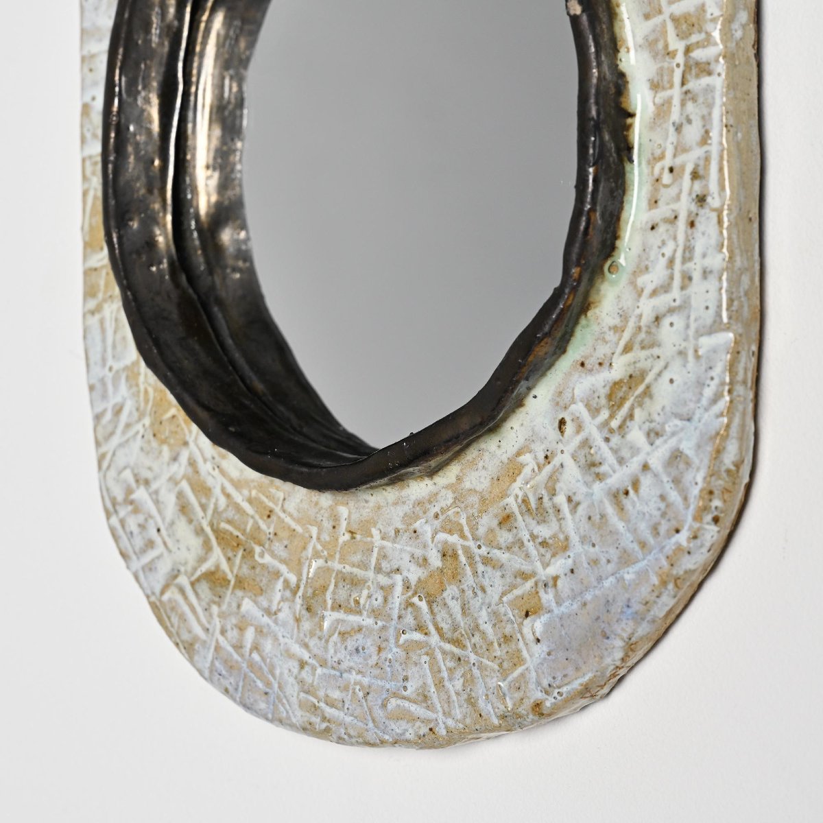 Ceramic Mirror By Jean-pierre Viot, France, Circa 1970-photo-1