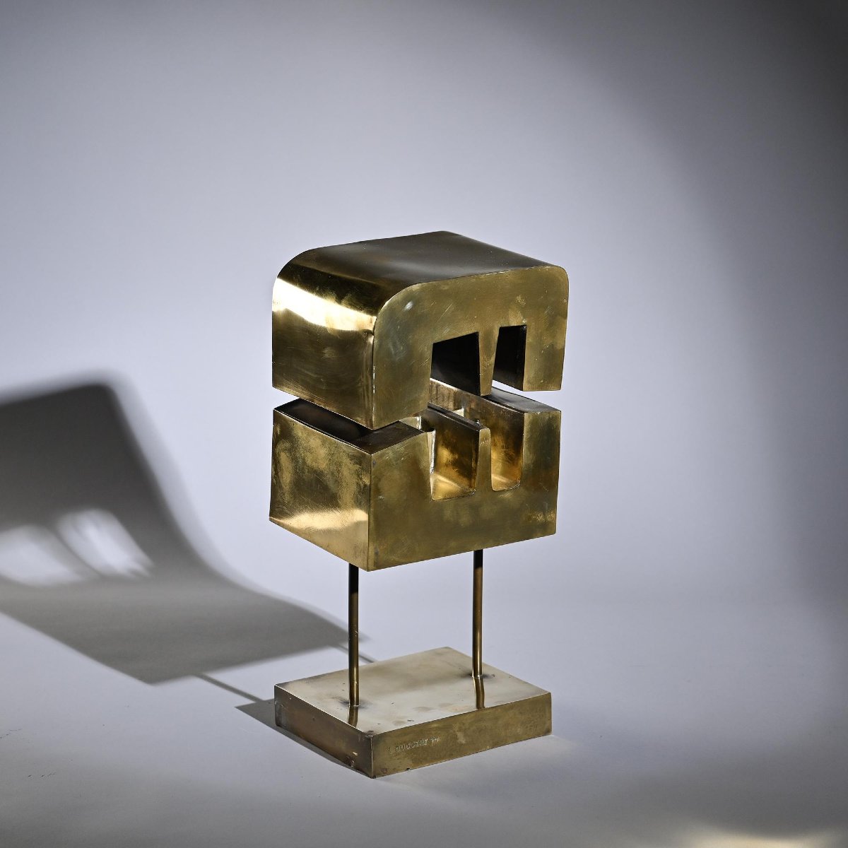 Brass Sculpture By Lyse Oudoire, France, 1970s