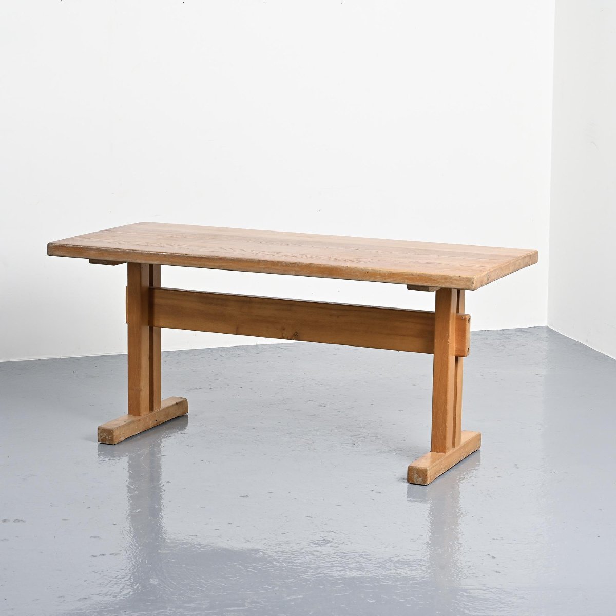 Solid Elm Table, Les Arcs, France.-photo-2