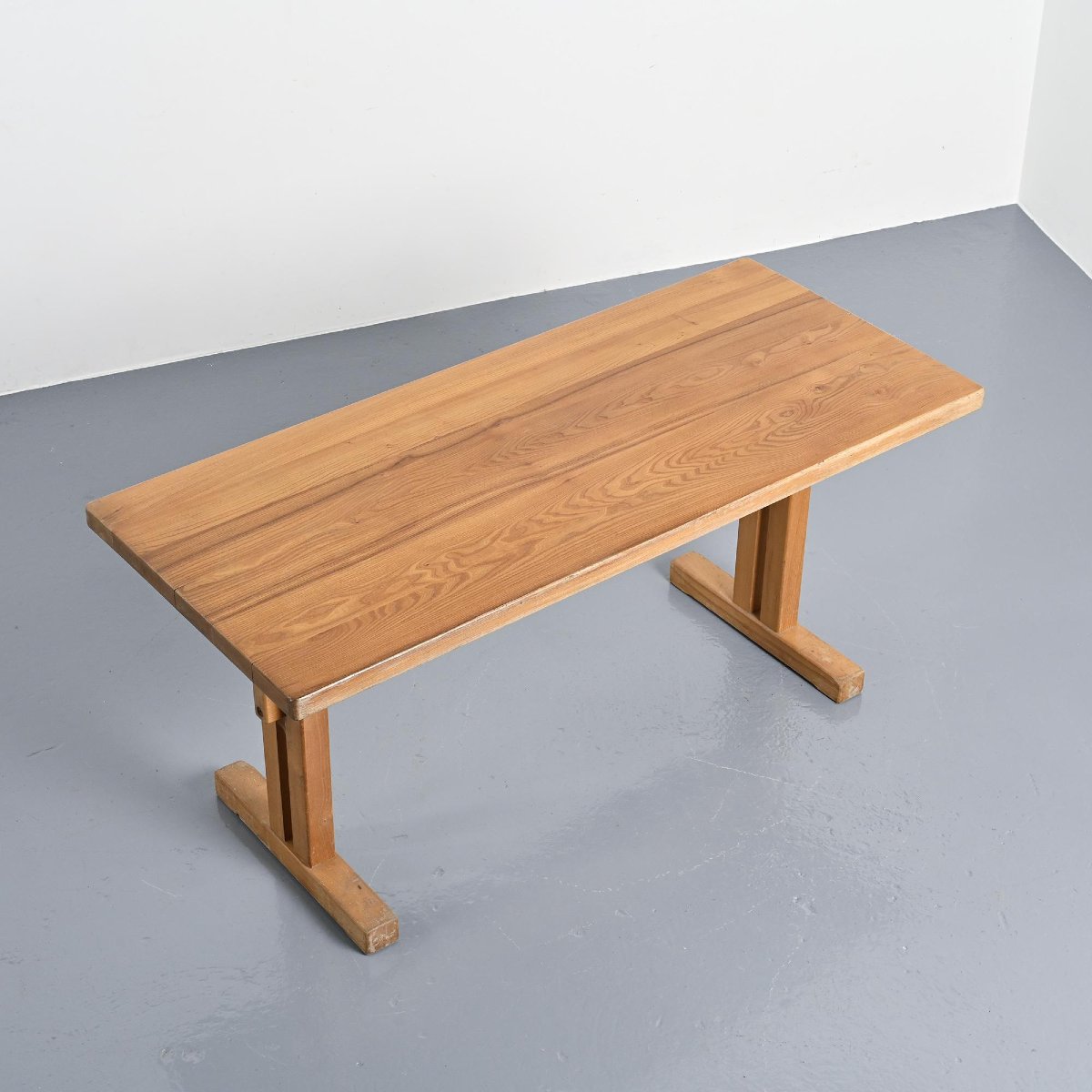 Solid Elm Table, Les Arcs, France.-photo-4