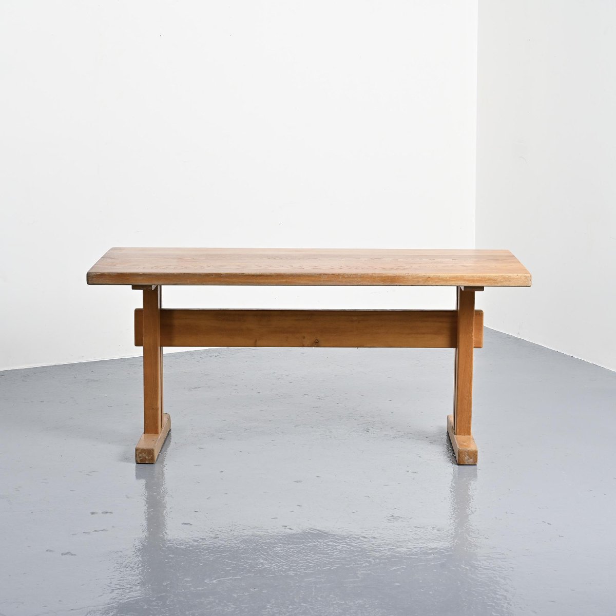 Solid Elm Table, Les Arcs, France.-photo-1
