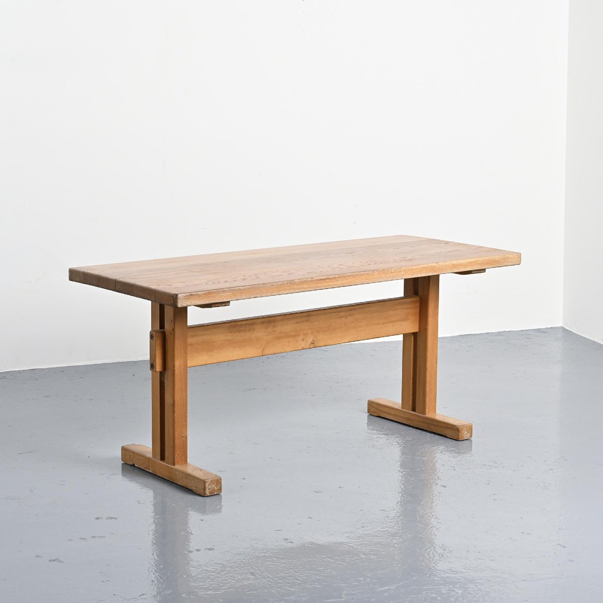 Solid Elm Table, Les Arcs, France.-photo-2