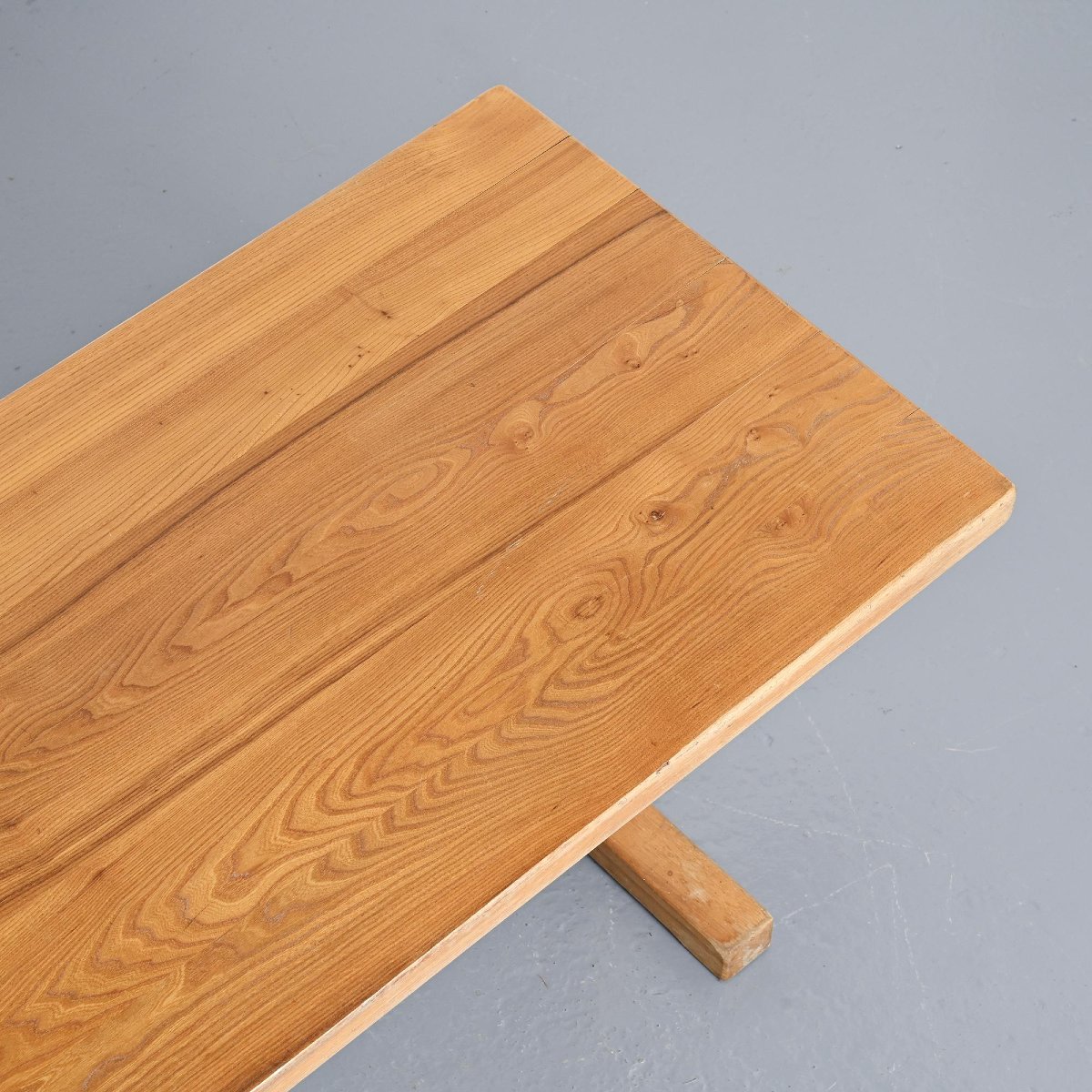 Solid Elm Table, Les Arcs, France.-photo-4