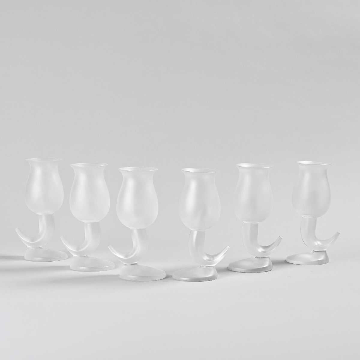 Suite de 6 verres « Fish » par Frank Gehry, Swid Powell, 1990