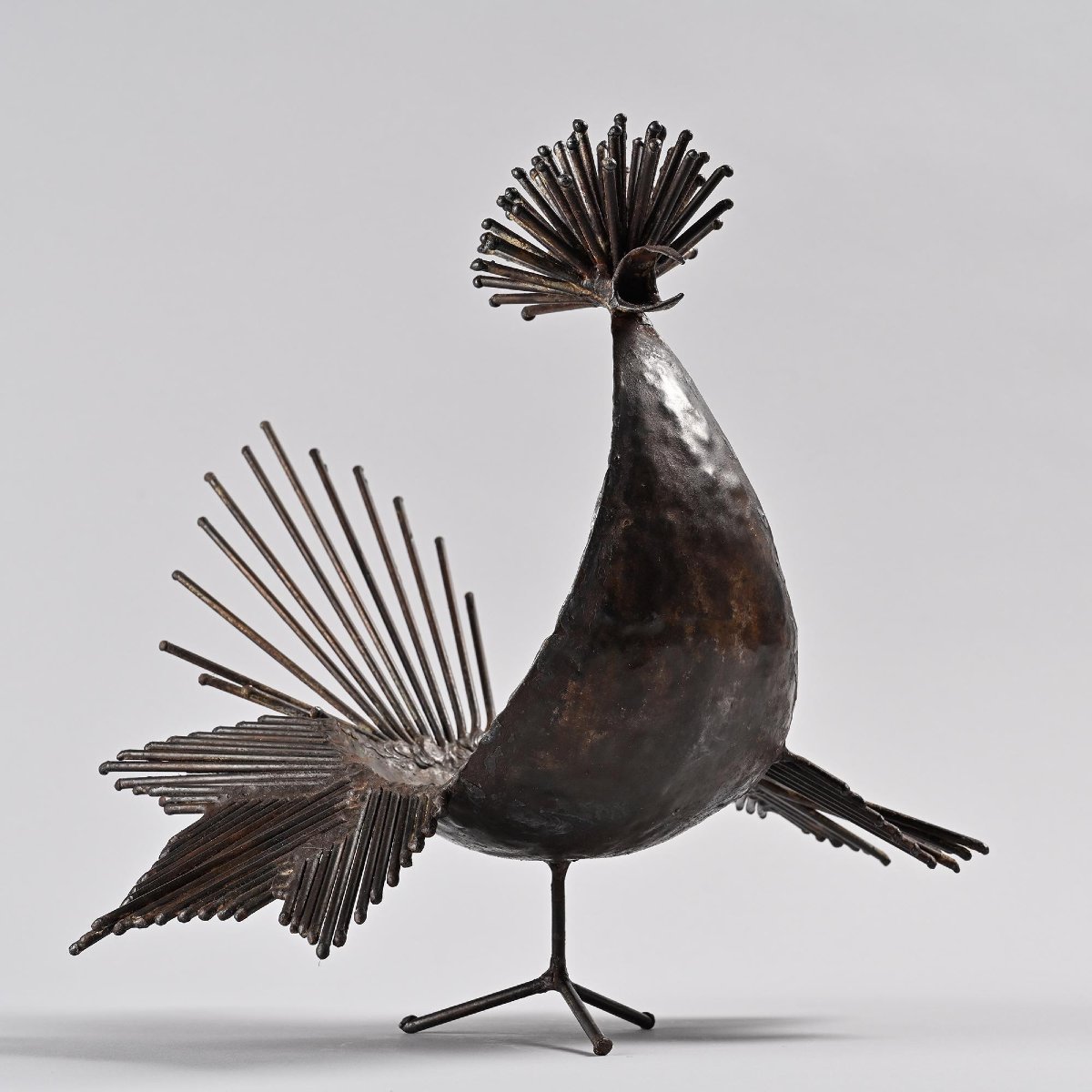 "rooster" Sculpture By Michel Anasse, France, Circa 1960 -photo-3