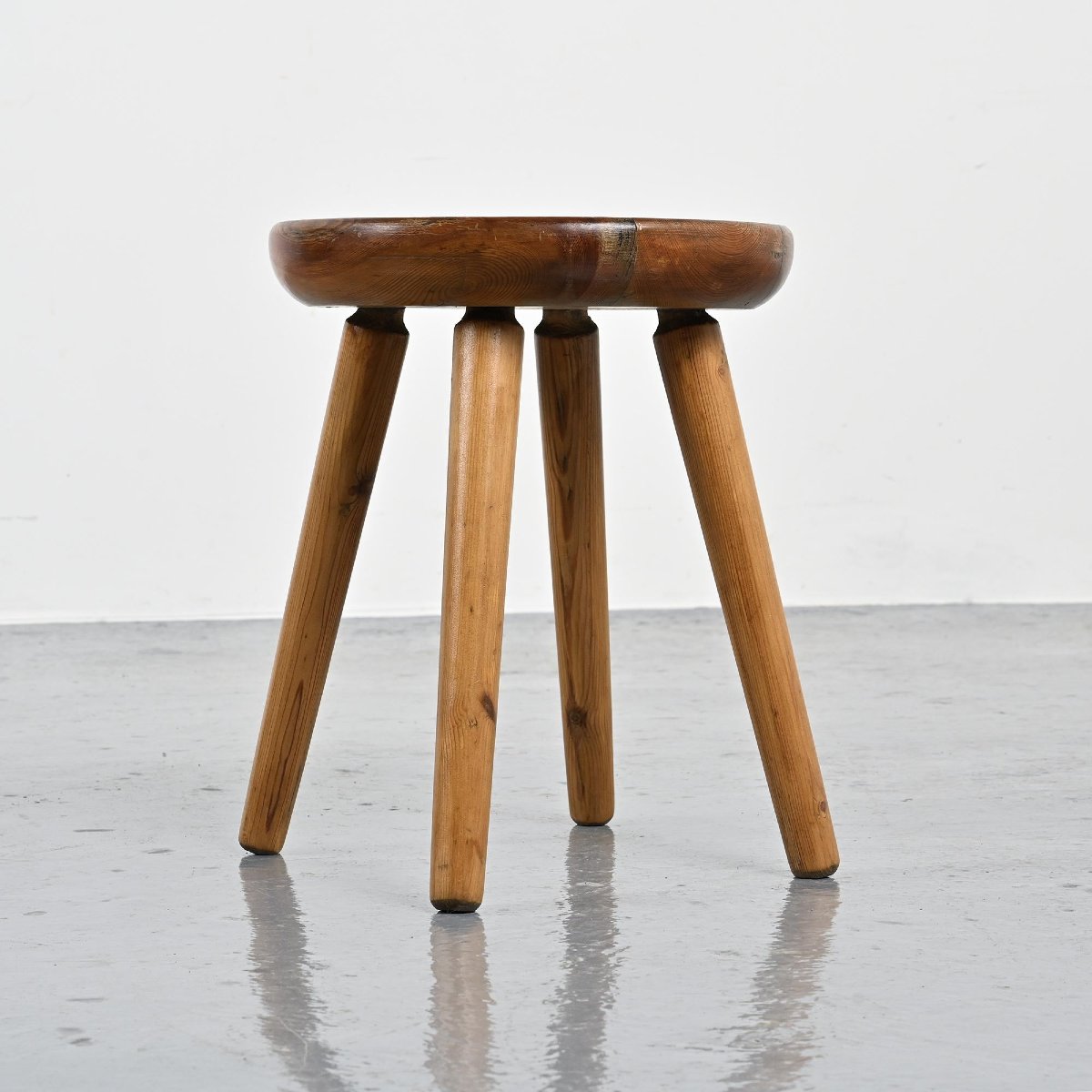  Pine Stool By René Martin, France, Circa 1965 -photo-2