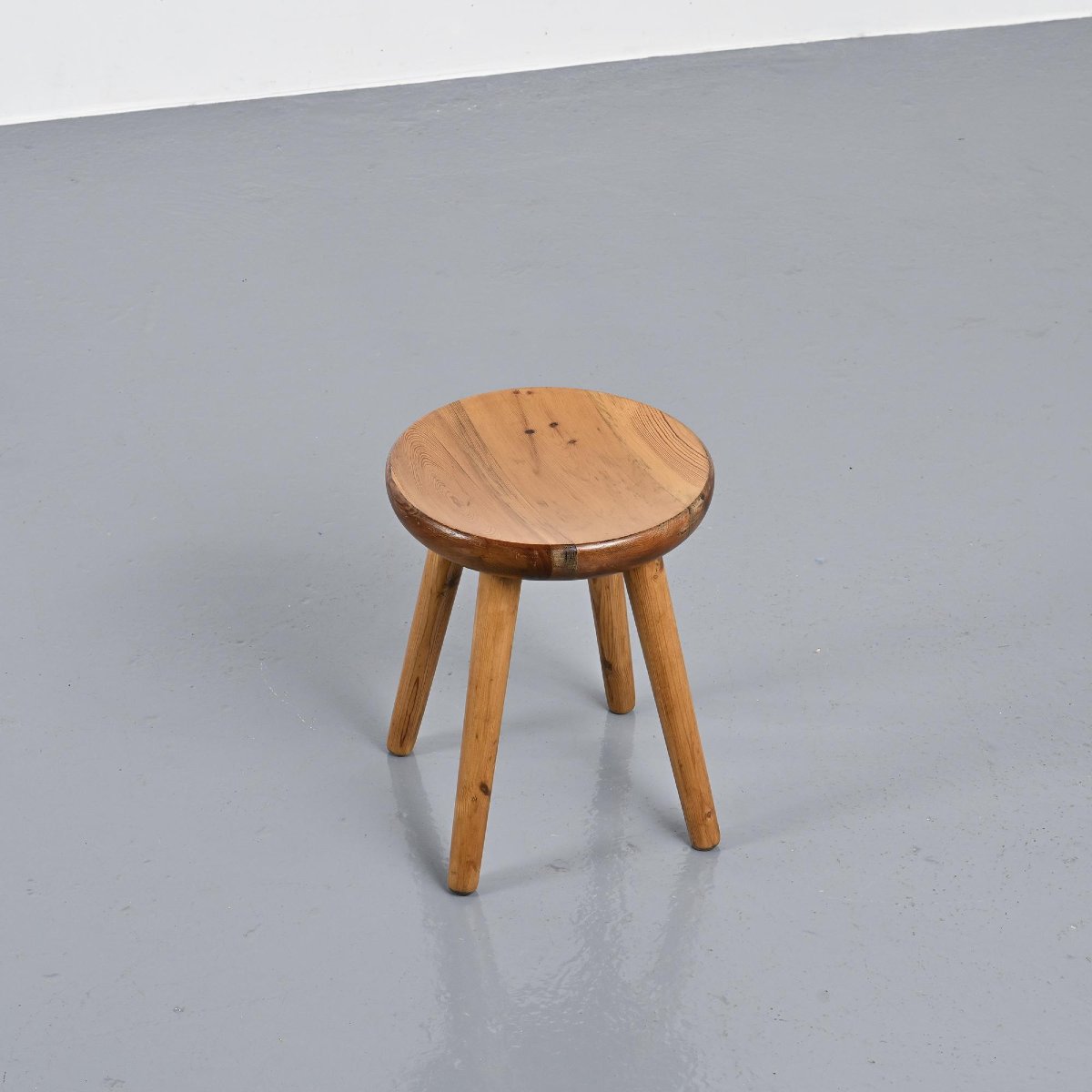  Pine Stool By René Martin, France, Circa 1965 -photo-3