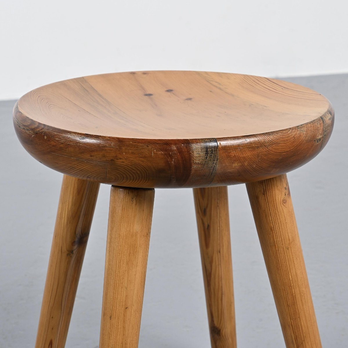  Pine Stool By René Martin, France, Circa 1965 -photo-4