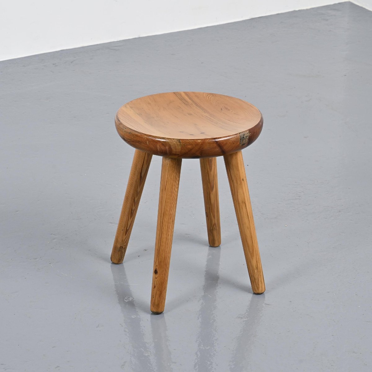  Pine Stool By René Martin, France, Circa 1965 -photo-3