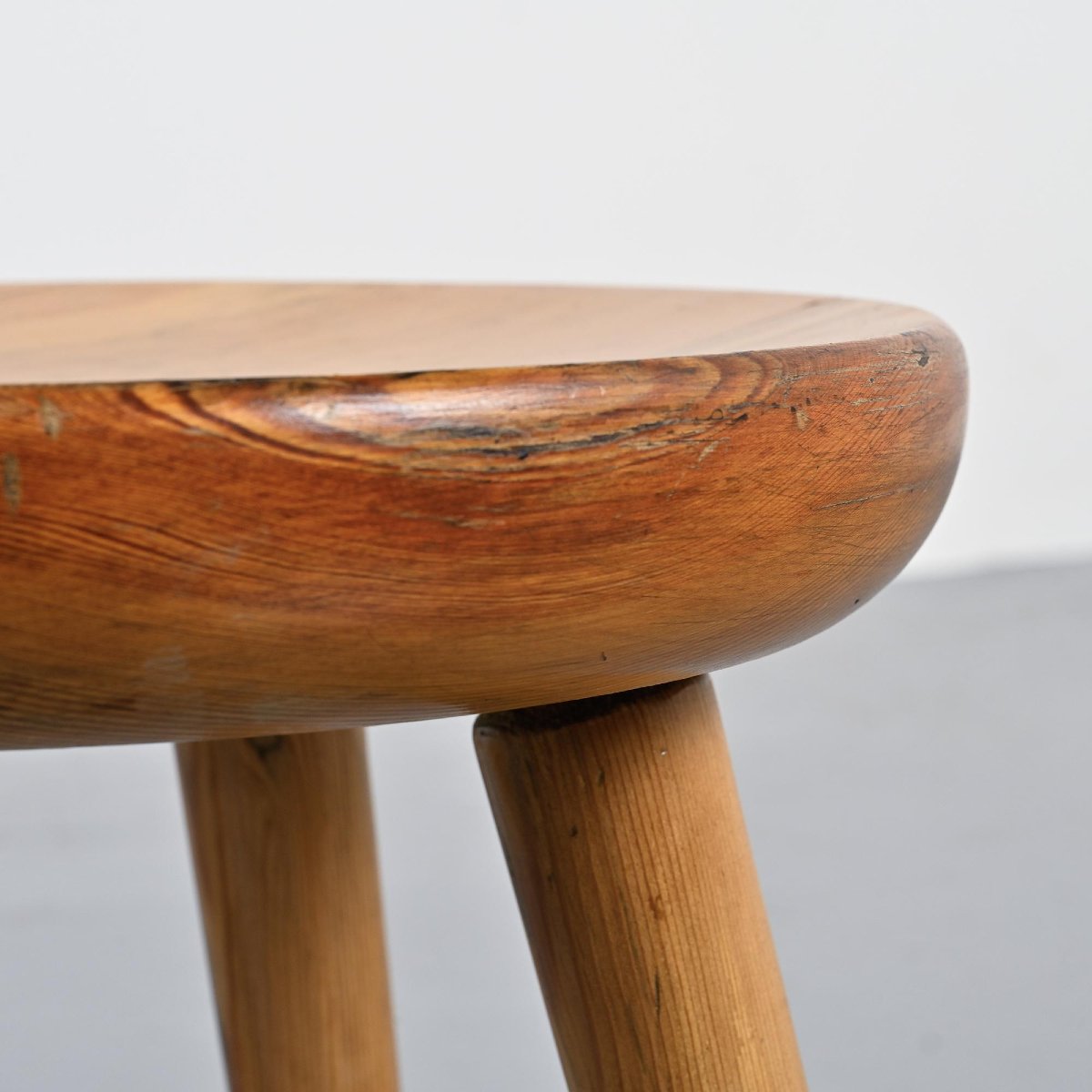  Pine Stool By René Martin, France, Circa 1965 -photo-4